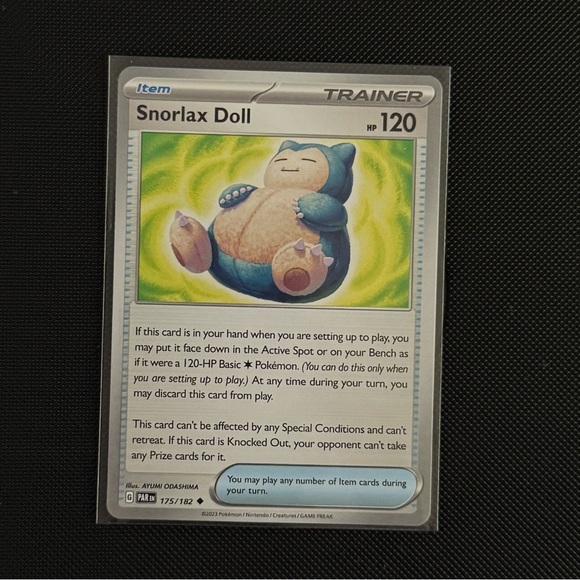 snorlax doll pokemon card 2 175/182, Original De Pokmon Tcg,2023 Snorlax Doll - SV04: Paradox